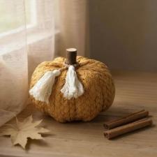 Orange Knit Styrofoam Pumpkin
