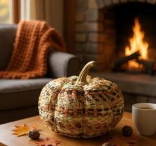 Multi Color Weaved Pumpkin-Large
