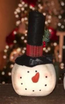 Tall Black Hat Snowman Head Small 