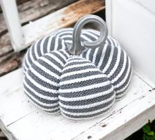 Gray/White Stripe Knit Pumpkin 