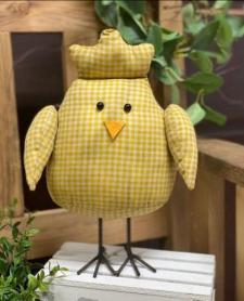 Yellow Distressed Gingham Print Chick 