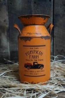 Pumpkin Farm Milk Can Small 