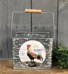 Rooster Metal Bucket 