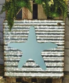 Corrugated Metal Starfish Wall Hanger 