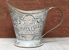 Metal Merry Christmas Coal Bucket Small 