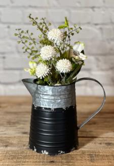 Black/Galvanized Distressed Pitcher
