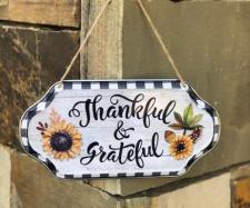 Thankful and Blessed Buffalo Check Hanger 