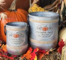 Pumpkin Patch Galvanized Containers (set 2)