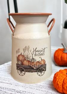 Harvest Blessings Wagon Milk Can