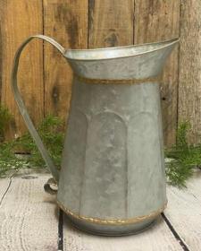 Gold Beaded Hammered Pitcher 