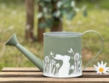 Green With White Bunnies Watering Can 