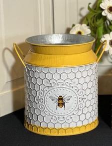 Bee Honeycomb Milk Can