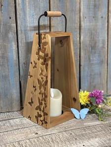 Butterfly Wood Lantern 