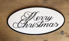 Black Rim Oval Merry Christmas Sign 