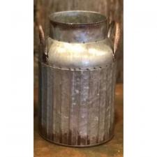 Ribbed Metal Milk Can Small 