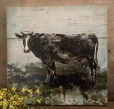 Cow Artwork Box Sign 