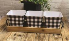 Wood Tray/Buffalo Check Containers 