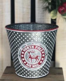 North Pole Air Mail Embossed Bucket 