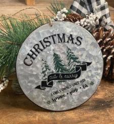 Christmas Cut & Carry Round Metal Ornament 