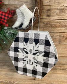 Black/White Check w/Snowflake Container 