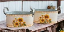 Happy Fall Oval Buckets (Set of 2)