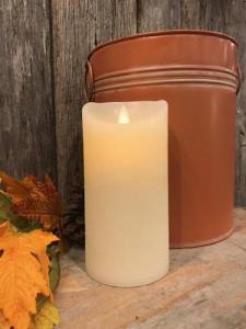 Cream LED Pillar Candle w/Timer 