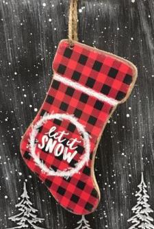 Let It Snow Boot Ornament 