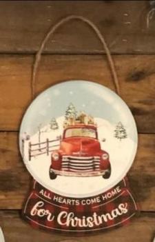 Red Truck Snow Globe Ornament 