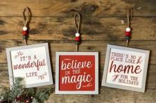 Gray Frame Bead Hanger Ornament (Set of 3)