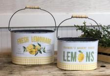 Lemon Oval Buckets (Set of 2)