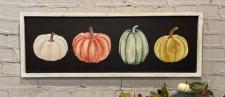 Multi Color Pumpkin Framed Wood Sign