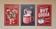Candy Cane/Hot Cocoa Metal Signs (3 Assorted)