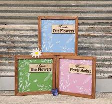 Spring Flower Framed Signs (3 Assorted) Each