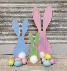 Bunny Distressed Table Sitters (Set of 3) 