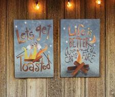 Campfire/Let's Get Toasted Tin Sign (2 Assorted) Each