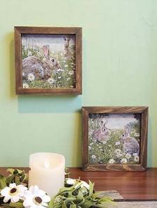 Vintage Bunny Framed Art (2 Assorted)
