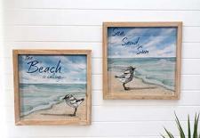 Beach is Calling Hanging Wall Art (2 Assorted) Each