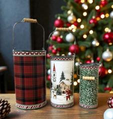 Multi Pattern Christmas Buckets (Set of 3)