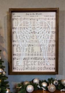 Joy To The World Angel Wings Wall Art