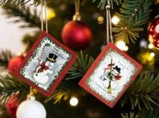 Snowmen Book Ornaments (2 Assorted)