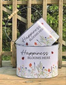 Flower Garden Oval Buckets (Set of 2)