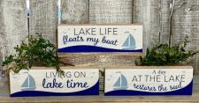At The Lake/Lake Life/Lake Time Blocks (3 Assorted) 