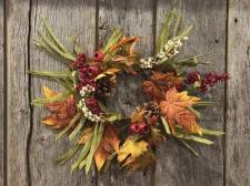 Red Berry Pinecone Fall Candle Ring 