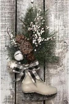 Black/White Buffalo Check White Skate Floral Arrangement 