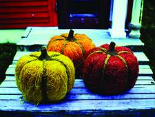 Rust/Orange/Yellow Straw Texture Pumpkins (3 Assorted) Each