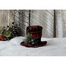 Red Plaid Snowman Hat Small  
