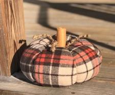 Orange Plaid Flannel Pumpkin 