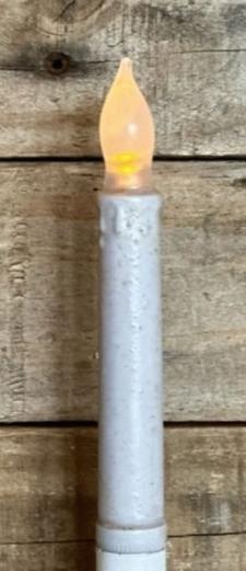 Vintage White LED Taper Candle With Timer 