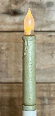 Green LED Taper Candle With Timer 