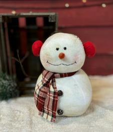 Red Plaid Scarf Earmuff Snowman